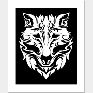 Tribal White Wolf Posters and Art